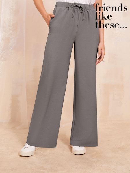 Friends Like These Wide Leg Drawstring Tie Waist Trousers (B04550) | 156 LEI