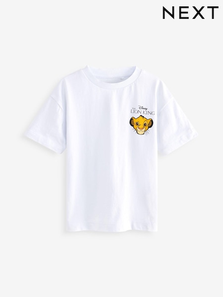 White Simba Lion King 100% Cotton Short Sleeve T-Shirt (6mths-8yrs) (B04573) | € 5 - € 6