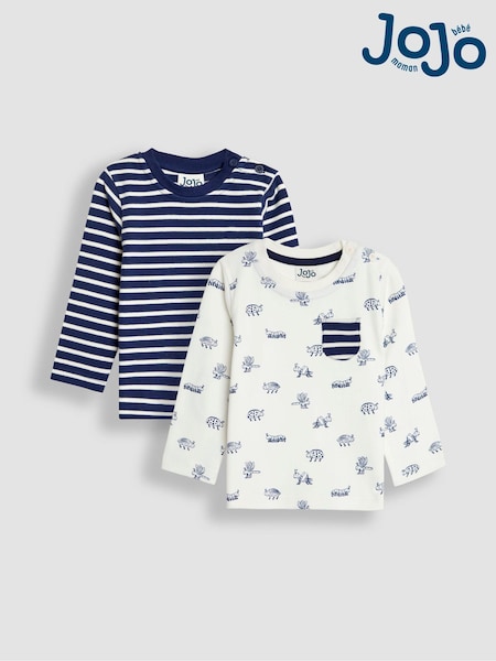 Käfer-Print, Stone - JoJo Maman Bébé Long Sleeve 2-Pack Tops (B04722) | 35 €