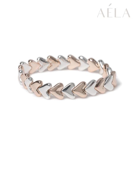 Aela Silver Tone Heart Stretch Bracelet (B04737) | €17