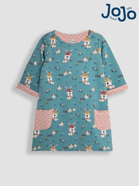JoJo Maman Bébé Duck Egg Blue Guinea Pig A-Line Dress (B04891) | €39
