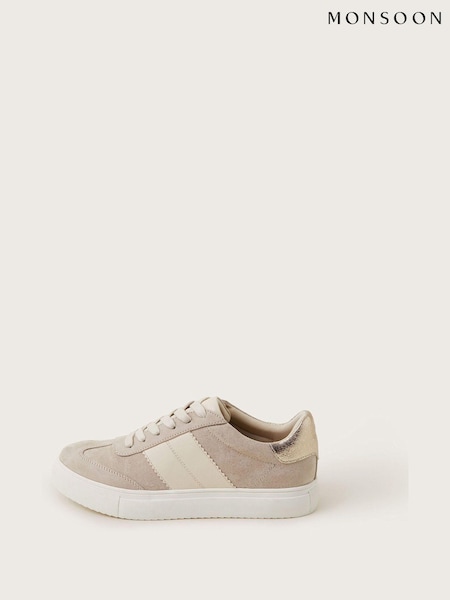 Monsoon Natural Faux Suede Trainers (B04918) | €69