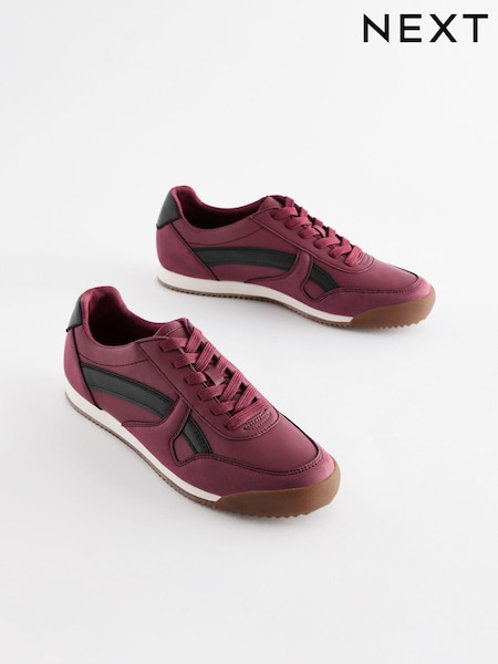 Berry Red Forever Comfort® Slim Retro Lace Up Trainers (B05393) | €42