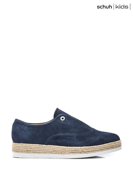 Bleumarin albastru - Moda in Pelle Green Felicie Trainer Style Espadrille Shoes (B05428) | 371 LEI