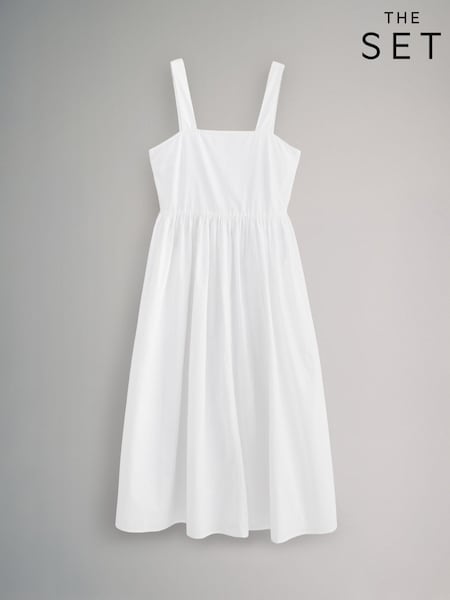 The Set White Cotton Poplin Sundress (B05474) | €27