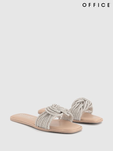 Office Metallic Swift Embellished Single Wide Strap Sandals (B05571) | €24