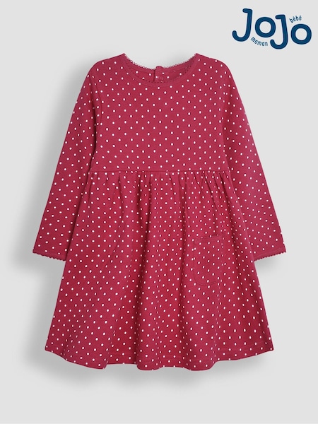 JoJo Maman Bébé Raspberry Pink Spot Dress (B05642) | €28