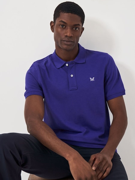 Crew Clothing Dark Blue 100% Cotton Pique Polo Shirt (B05703) | $92