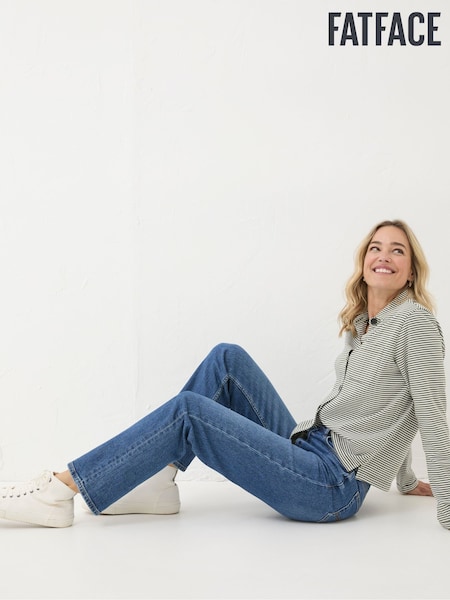 أزرق دنيم - Fatface Comfort Stretch Straight Jeans (B05724) | ‏320 د.إ.‏