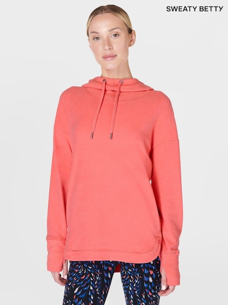 Sweaty Betty Coral Pink Escape Luxe Fleece Hoodie (B05725) | €79