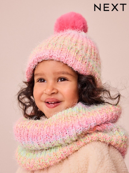 Pink/Green Ombre Hat And Snood Set (1-16yrs) (B05738) | €19 - €24