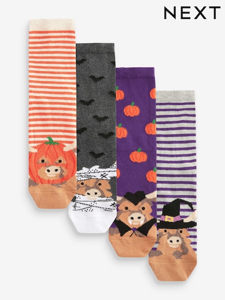 Hamish The Highland Cow Halloween Ankle Socks 4 Pack (B05755) | €7