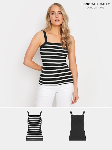 Long Tall Sally Black 2 PACK Striped Cami Tops (B05941) | € 36