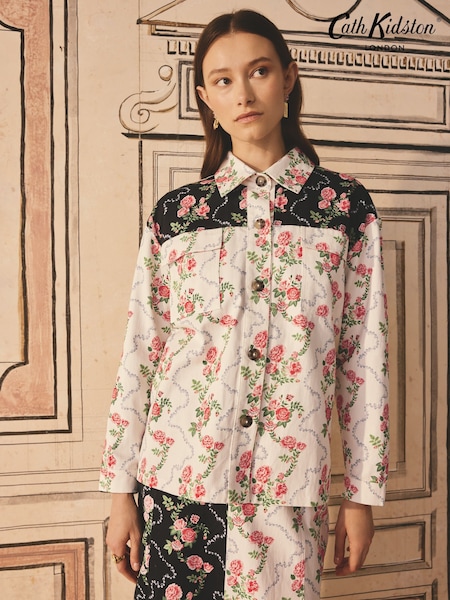 Cath Kidston Rose Flutter Twill 100% Cotton Jacket (B06053) | ₪453