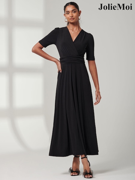Jolie Moi Plain Jersey Wrap Front Maxi Dress (B06064) | €49