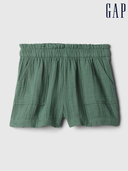 Gap Green Crinkle Cotton Pull On Baby Shorts (12mths-5yrs) (B06080) | €7