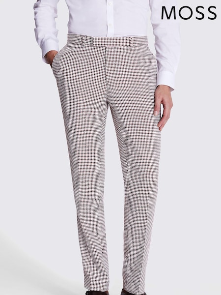 MOSS Grey Tailored Fit Houndstooth Trousers (B06153) | €46