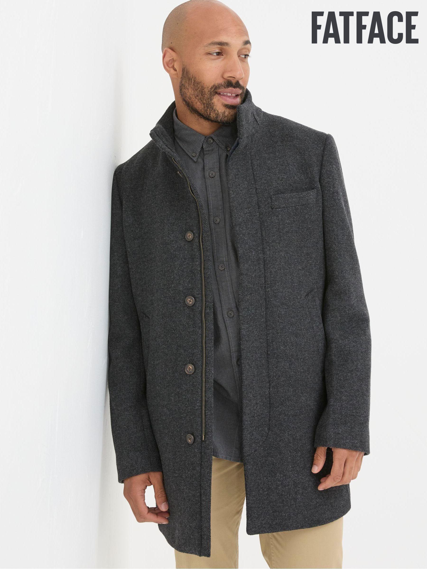 Men s Grey Overcoat Workwear Brandedfashion Next Oman