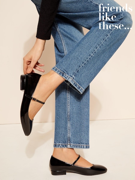 črna - Friends Like These Faux Leather Patent Round Toe Mary Jane Ballet Pump (B06237) | € 19