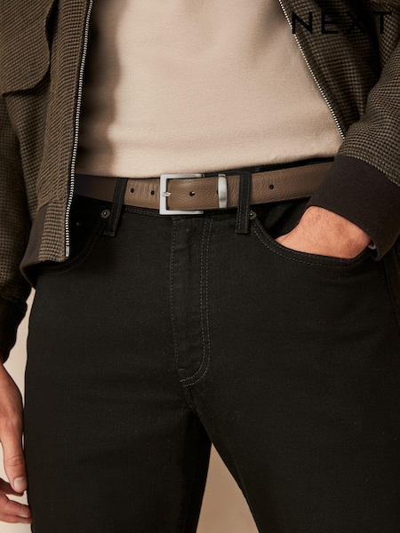 Brown Textured Metal Keeper Leather Belt (B06267) | LEI 79