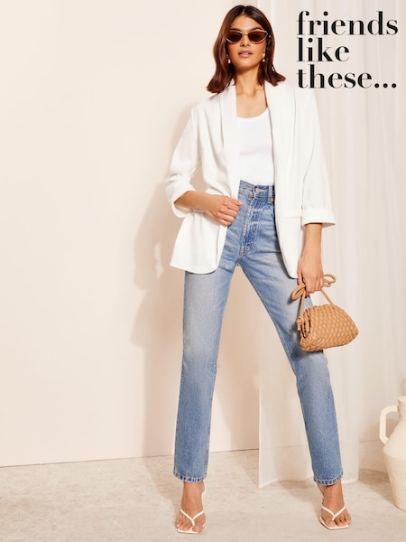 Белый - Friends Like These Edge to Edge Ponte Jacquard Blazer (B06408) | €20
