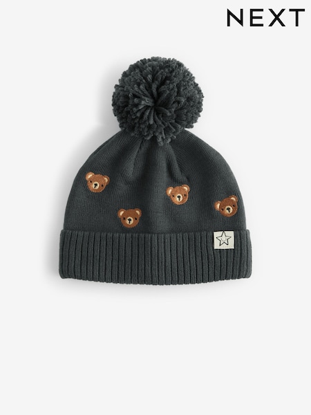 rjava Medved - Embroidered Character Pom Hat (3mths-10yrs) (B06459) | € 4 - € 7