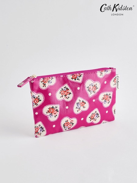 Cath Kidston Pink Heart Zip-Up 100% Cotton Purse (B06474) | €7