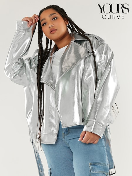Silver Metallic Biker Jacket (B06505) | €35