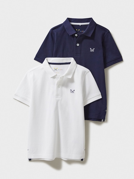 Blanc - Crew Clothing Polos en coton 100% 2 Lot (B06652) | € 11 - € 14