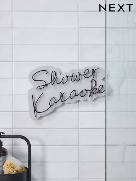 Grey Shower Karaoke Wire Wall Sign (B06659) | €34
