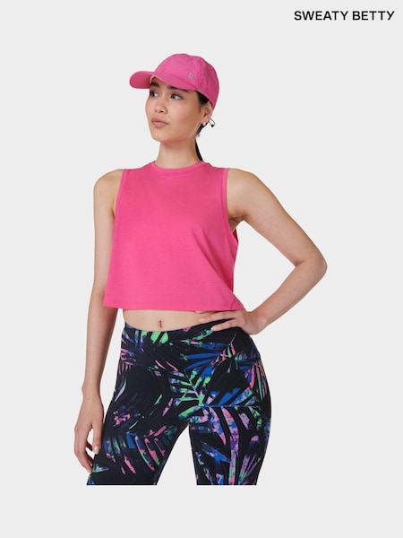 Sweaty Betty Camellia Pink Breathe Easy Crop Muscle Tank (B06776) | €27