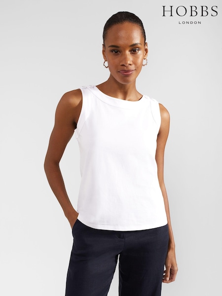 Hobbs White 100% Cotton Maddy Top (B06866) | €24