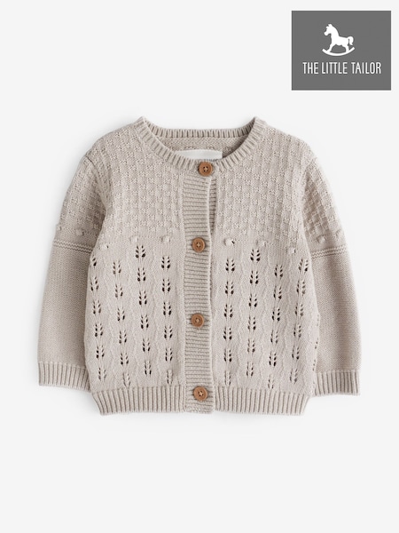 The Little Tailor 100% Cotton Pointelle Knitted Cardigan (B06896) | kr371