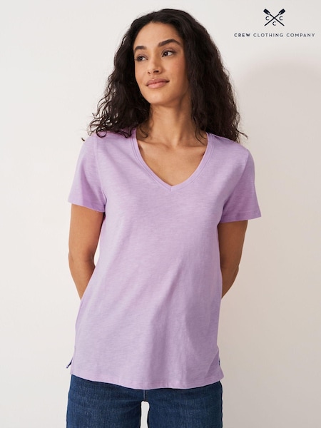 Crew Clothing 100% Cotton Perfect V-Neck Slub T-Shirt (B06913) | 78 LEI