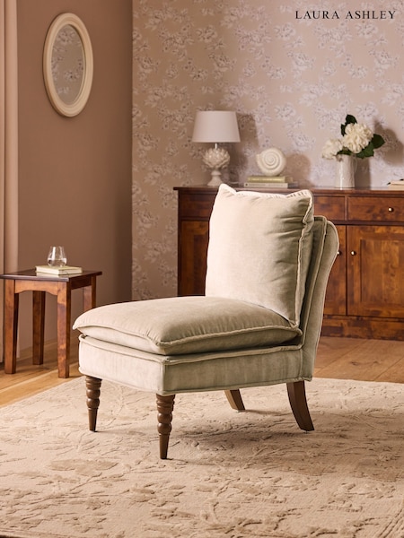 Laura Ashley Baron Chenille Hazlenut Nordan Armless Accent Chair (B06926) | €377