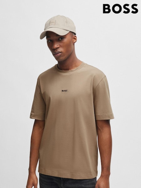 BOSS Brown Relaxed Fit TChup Stretch Cotton T-Shirt (B06949) | €30