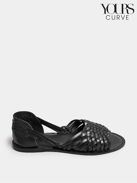 Yours Curve Gold Woven Leather Mules In Extra Wide EEE FIt (B07053) | 1 862 грн