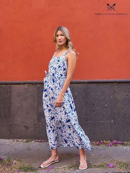 Crew Clothing Blue Flori Abstract Floral Print Sundress (B07197) | €50