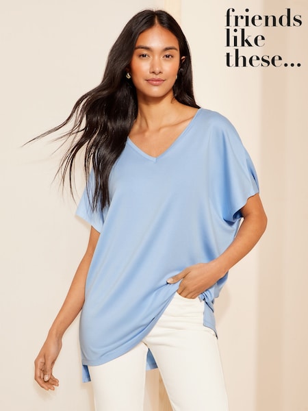 Friends Like These Short Sleeve V Neck Tunic Top (B07226) | ‏89 د.إ.‏