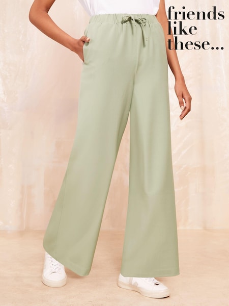 Friends Like These Wide Leg Elasticated Belted Trousers (B07261) | 146 LEI