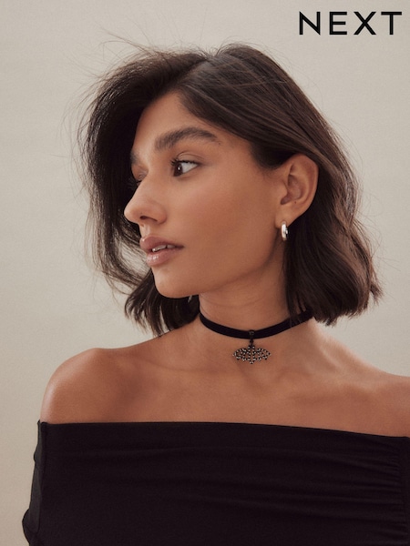 Black Halloween Bat Choker Necklace (B07357) | €6