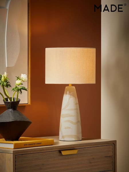 MADE.COM Cream Vince Ceramic Table Lamp (B07363) | €108
