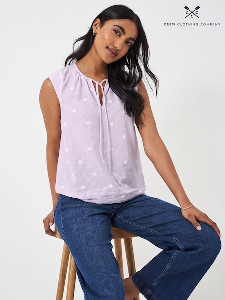 Violet - Bluză lejeră din bumbac cu dungi Crew Clothing 100%. (B07444) | 139 LEI
