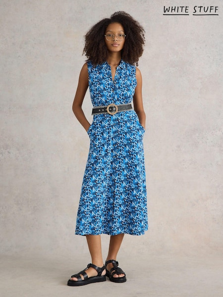White Stuff Blue Rua Jersey Shirt Dress (B07695) | €41.50