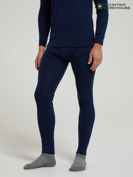 Mountain Warehouse Navy Blue Mens Merino II Thermal Baselayer Pants (B07737) | AED280
