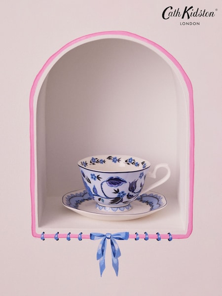 Cath Kidston Strawberry Garden Teacup And Saucer Set Of 2 (B07833) | €44