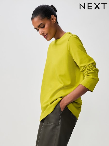 Green Long Sleeve Heavyweight Crew Neck T-Shirt (B07865) | 671 UAH