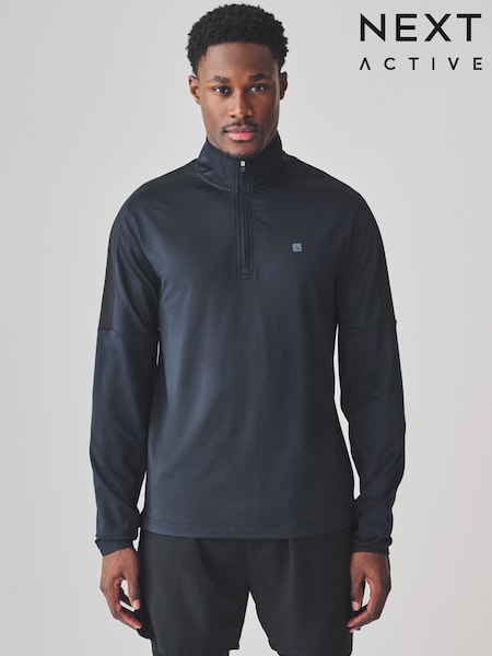 Navy Blue Active Gym Training Quarter Zip Neck (B10026) | R$ 230