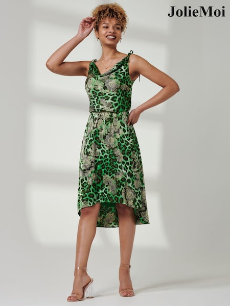 Jolie Moi Spaghetti Strap Frill Hem Midi Dress (B10029) | €31