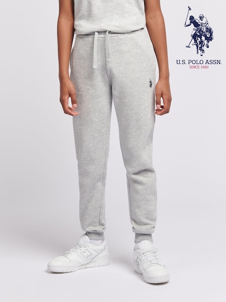 U.S. Polo Assn. Grey Double Horsemen Boys 100% Cotton Joggers (B10236) | ₪176 - ₪211
